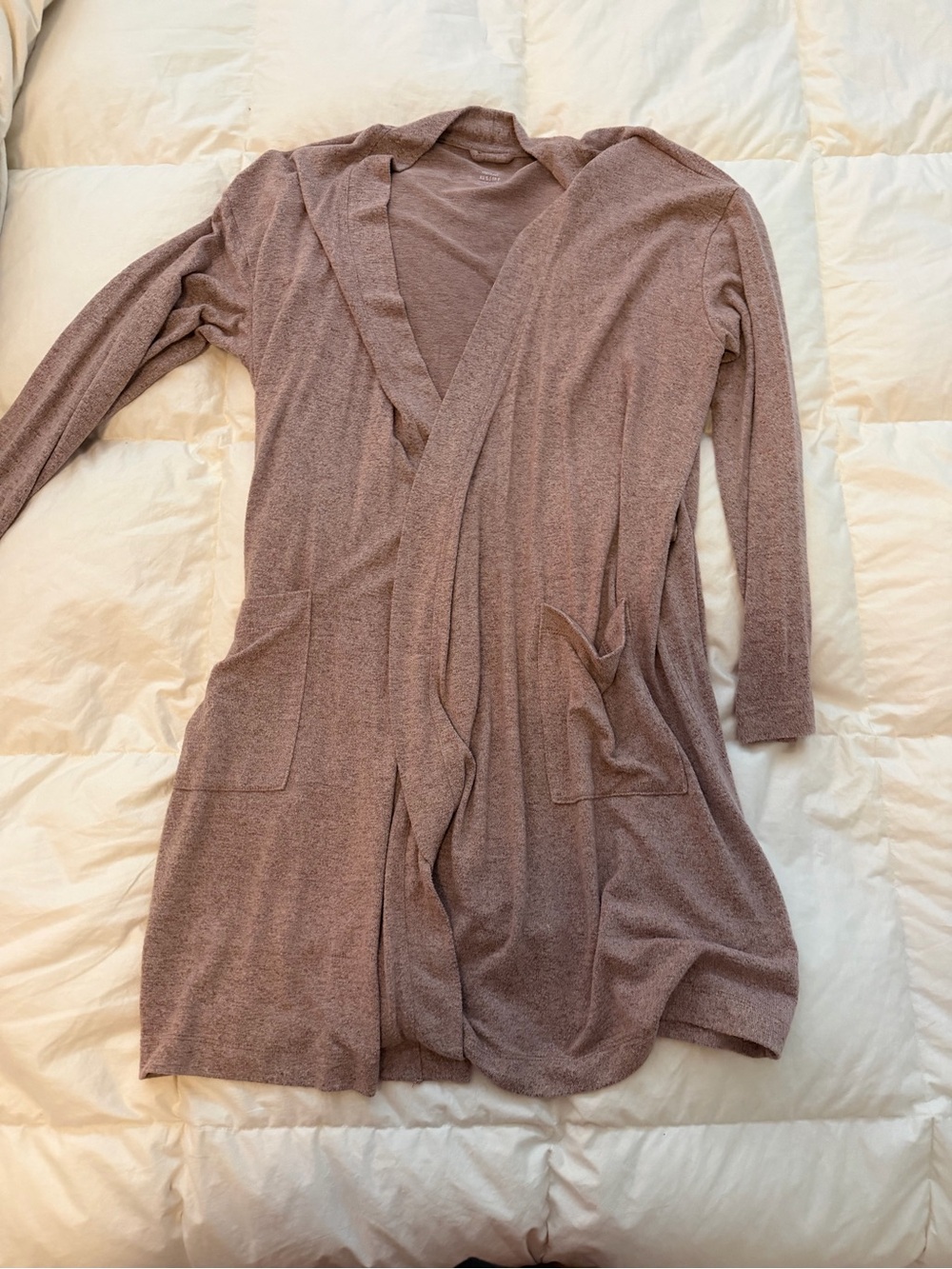 aerie Mauve Open-Front Long Cardigan